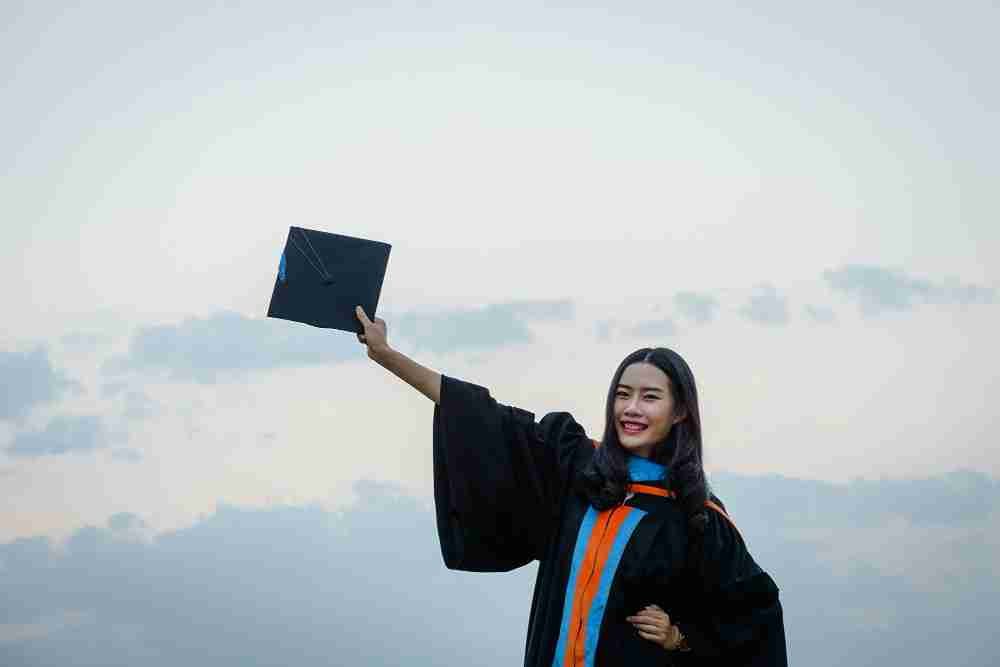 Campus with flag