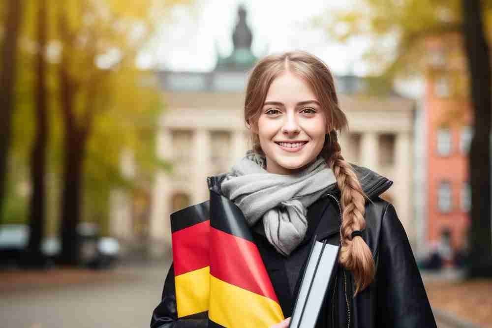 Campus with flag